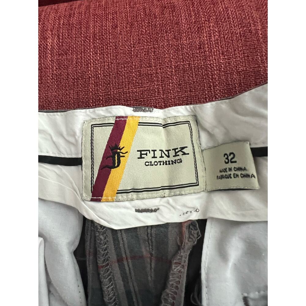 Fink Clothing Vintage Men’s Gray Plaid Zip Fly Belt Loop Casual Cotton Shorts 32 - Picture 7 of 9